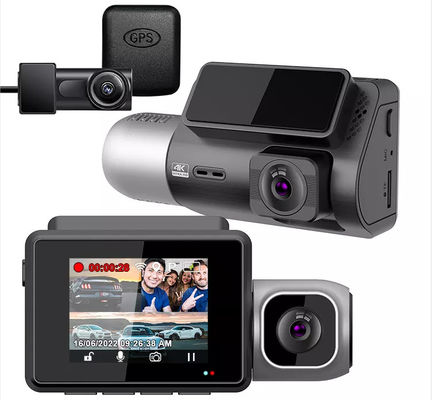 Voiture IPS 4K Wifi GPS 1080p Hd DVR Dashcam pour l'avant et l'arrière à l'intérieur