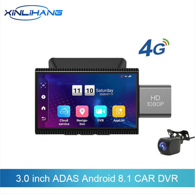 4G 3 pouces Android 8.1 ADAS Dual Micro Dvr Dash Cam avec système DVR 128G 24H