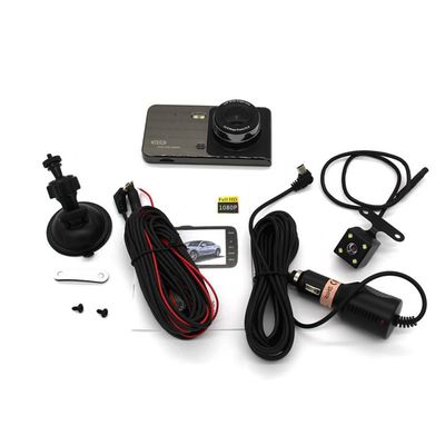 Caméra de tableau de bord double caméra Bluetooth automobile 4 &quot;DVR 32 Go + 128 Go