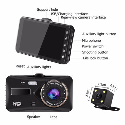 30FPS Dual Lens WDR Motion Activated Dash Cam Enregistreur Vidéo Full HD 1080P