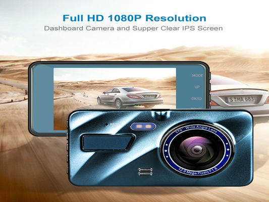 Caméra de tableau de bord de voiture Dashcam activée par mouvement 4 pouces WDR avec double objectif GPS