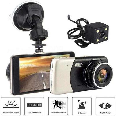 Avant arrière voiture double caméra Dash Cam enregistreur 4 pouces avant 1080P arrière 720P