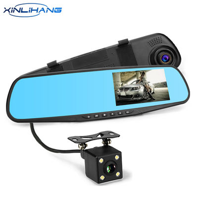 Caméra de tableau de bord de miroir de caméra DVR de voiture de 4,3 pouces avant et arrière 1080p