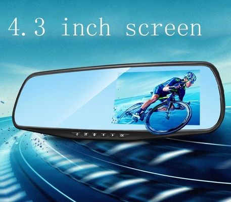 Caméra de tableau de bord de miroir de caméra DVR de voiture de 4,3 pouces avant et arrière 1080p