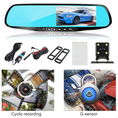 Dashcam DVR FHD 1080p à double objectif activé par le mouvement multi-caméras LCD de 4,3 pouces
