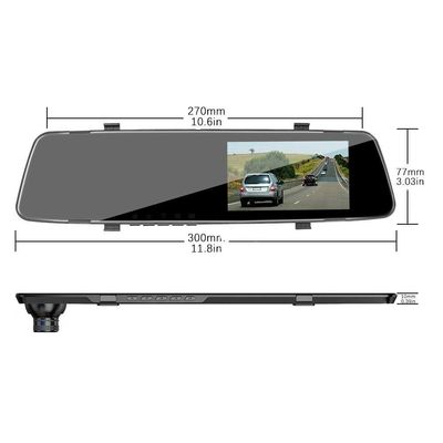 Caméra de tableau de bord de vue en direct de miroir de DVR de voiture avec la détection de mouvement 4,5 pouces