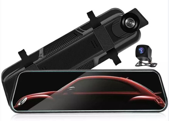 9,66 pouces Motion Activated Dashcam Full 2.5D Touch Screen Front Back Recording