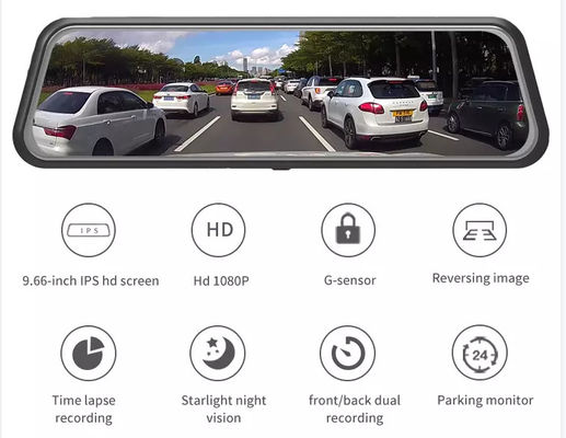 10Inch IPS 2.5D 4K GPS Dash Cam Dash et écran tactile de caméra de recul