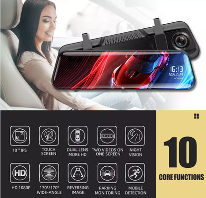 Enregistreur vidéo de caméra DVR de voiture à écran tactile 9,66 pouces 4G