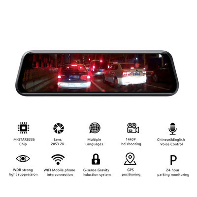Carte vidéo avant arrière 1440P Blackbox Dash Cam Recorder AI Voice Control