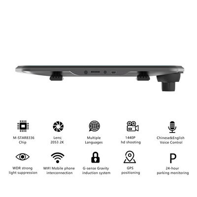Carte vidéo avant arrière 1440P Blackbox Dash Cam Recorder AI Voice Control