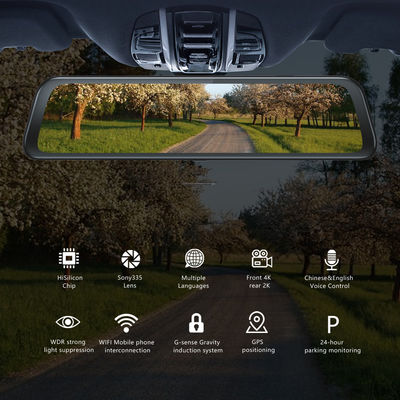 12&quot; voiture GPS tableau de bord caméra rétroviseur Dash Cam DVR 4G 1080P WIFI APP