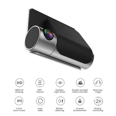 Voiture ADAS écran tactile Dash Cam WIFI GPS double objectif intégré enregistreur DVR