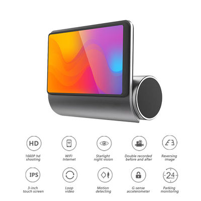 Voiture ADAS écran tactile Dash Cam WIFI GPS double objectif intégré enregistreur DVR