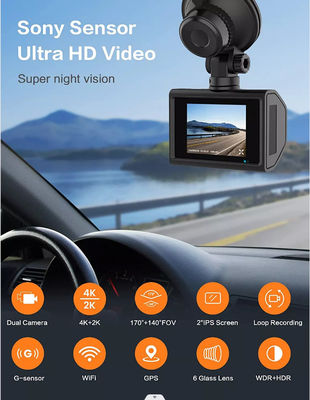 Tableau de bord de sécurité du véhicule Gps Tracking Dash Cam Rétroviseur 4K IMX335 NTK96670