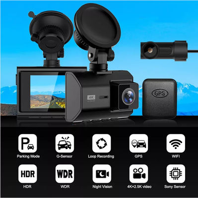4K 2K WDR Dash Cam WIFI GPS Enregistreur Double Lentille Voiture DVR Novatek96670 Puce