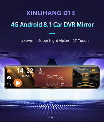 uSB Android 8.1 4g Miroir HD1080P Voiture DVR Caméra blackbox Avec ADAS Wifi GPS Navigation