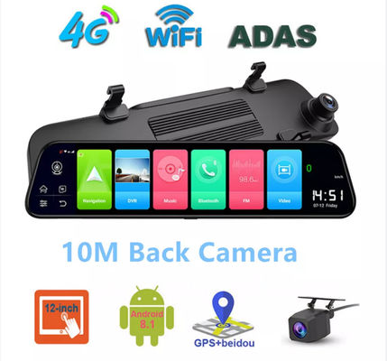 4G ADAS Android GPS Navigation véhicule voiture caméscope FHD 1080p DVR 12 pouces