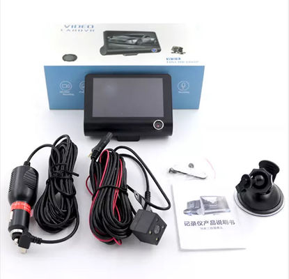 Caméscope de voiture de 4 pouces FHD 1080P Caméra de tableau de bord DVR à triple objectif 170 degrés