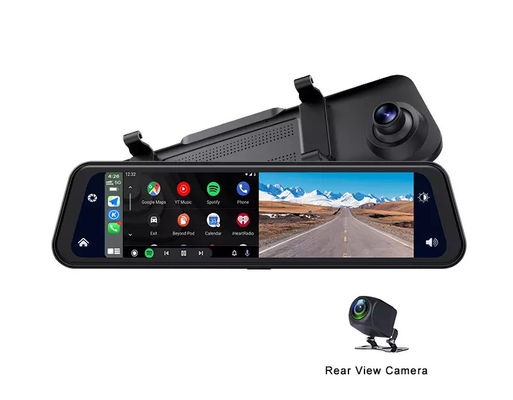 2K 1080P Android Carplay sans fil Tableau de bord Dash Cam Écran tactile 12 pouces