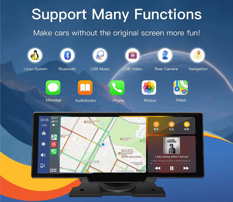 10.26&quot; Lecteur multimédia sans fil pour tableau de bord Carplay 2.5K Android Auto