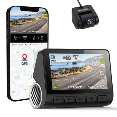3 caméra de tableau de bord de la voiture DVR de WIFI GPS de came de tiret de l'écran UHD 4K GPS d'IPS de pouce