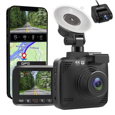 La vision nocturne 4K GPS de SONY IMX335 se précipitent la came Dual Camera 170 caméra de voiture du champ de vision DVR de degré