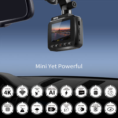 Caméra de voiture de dvr du moniteur 170°FOV de stationnement de la came 4K UHD Sony Night Vision Dash Cam Dual Camera GPS Wi-Fi Dashcam 24H du tiret V53