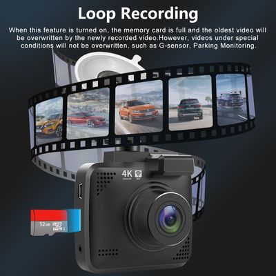 Caméra de voiture de dvr du moniteur 170°FOV de stationnement de la came 4K UHD Sony Night Vision Dash Cam Dual Camera GPS Wi-Fi Dashcam 24H du tiret V53